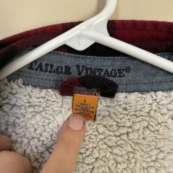 Tailor Vintage Mens Jacket Large Plaid Warm Thick Pockets Sherpa Lined Heritage - Picture 2 of 14